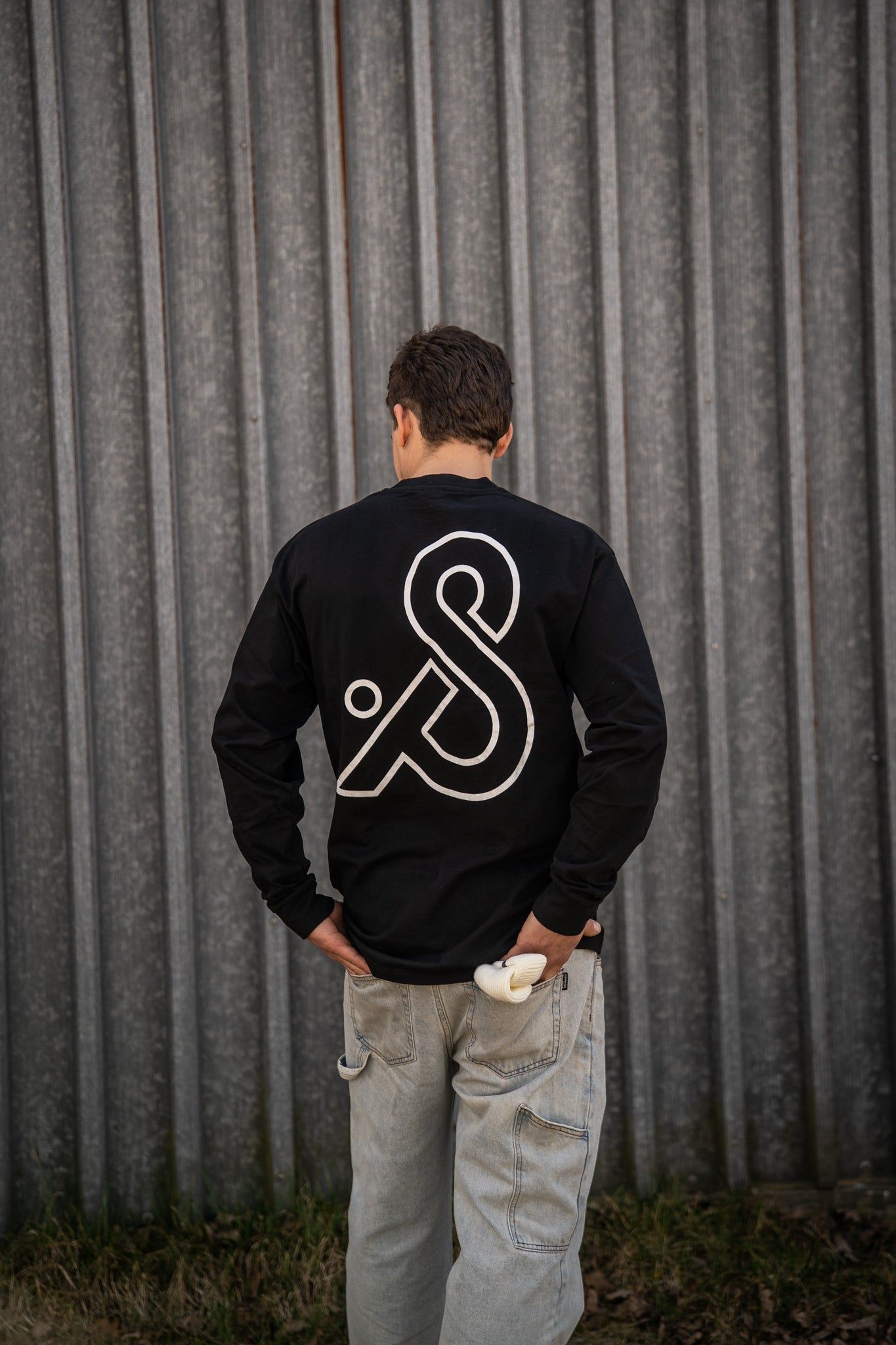 Longsleeve 01 in Schwarz, Ansicht 4