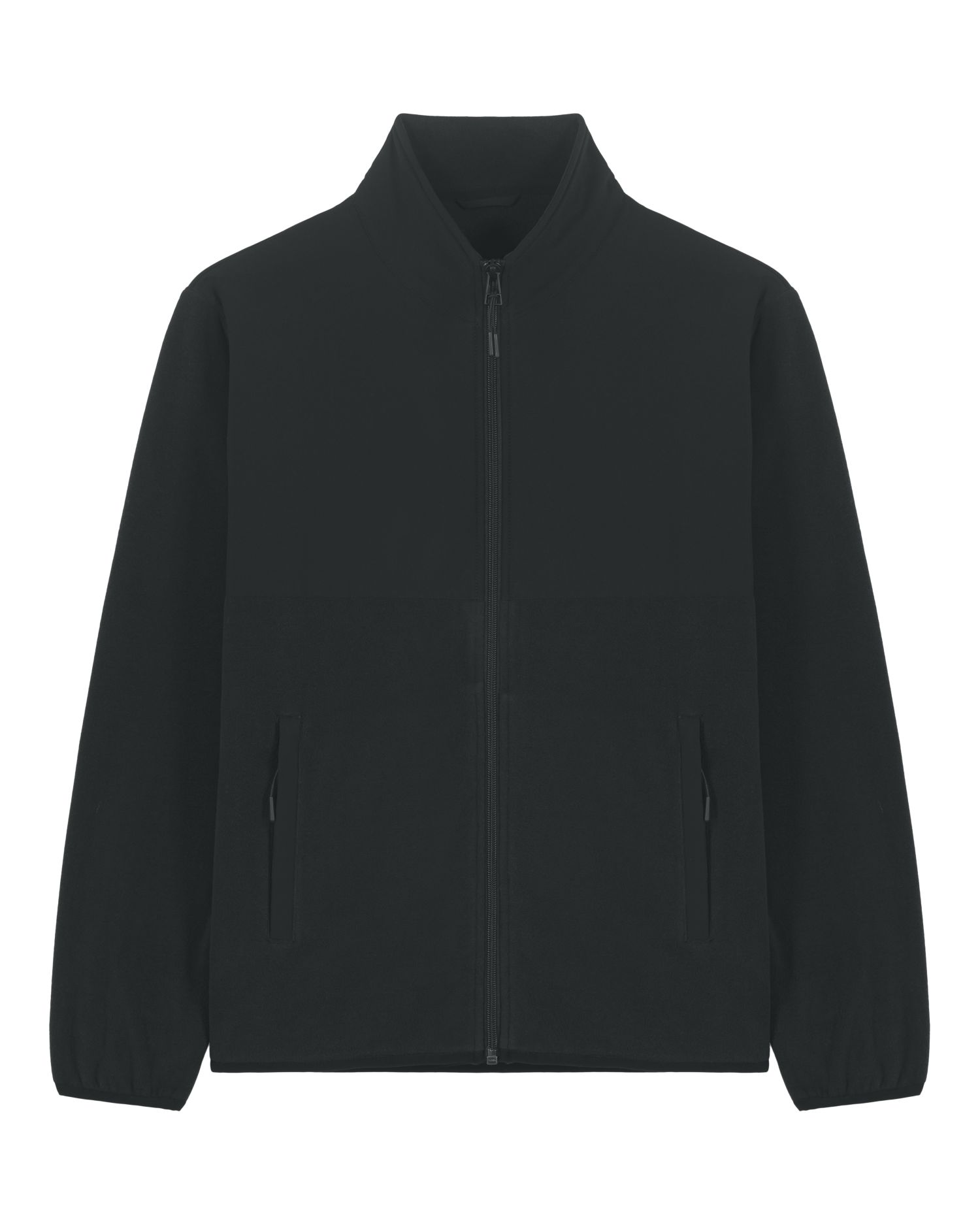Fleecejacke 01 in Schwarz mit besticktem Logo auf der linken Brust