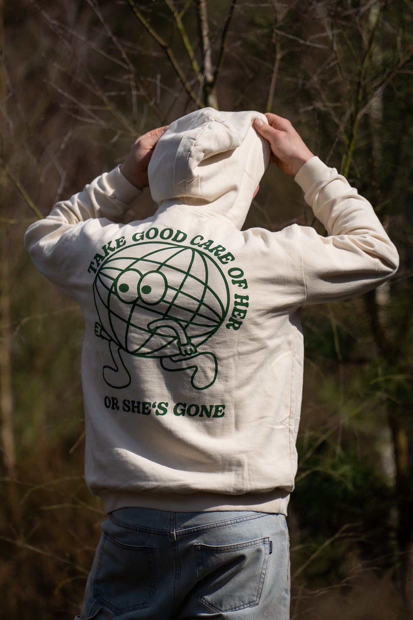 Hoodie Creme 'Earth Positive'