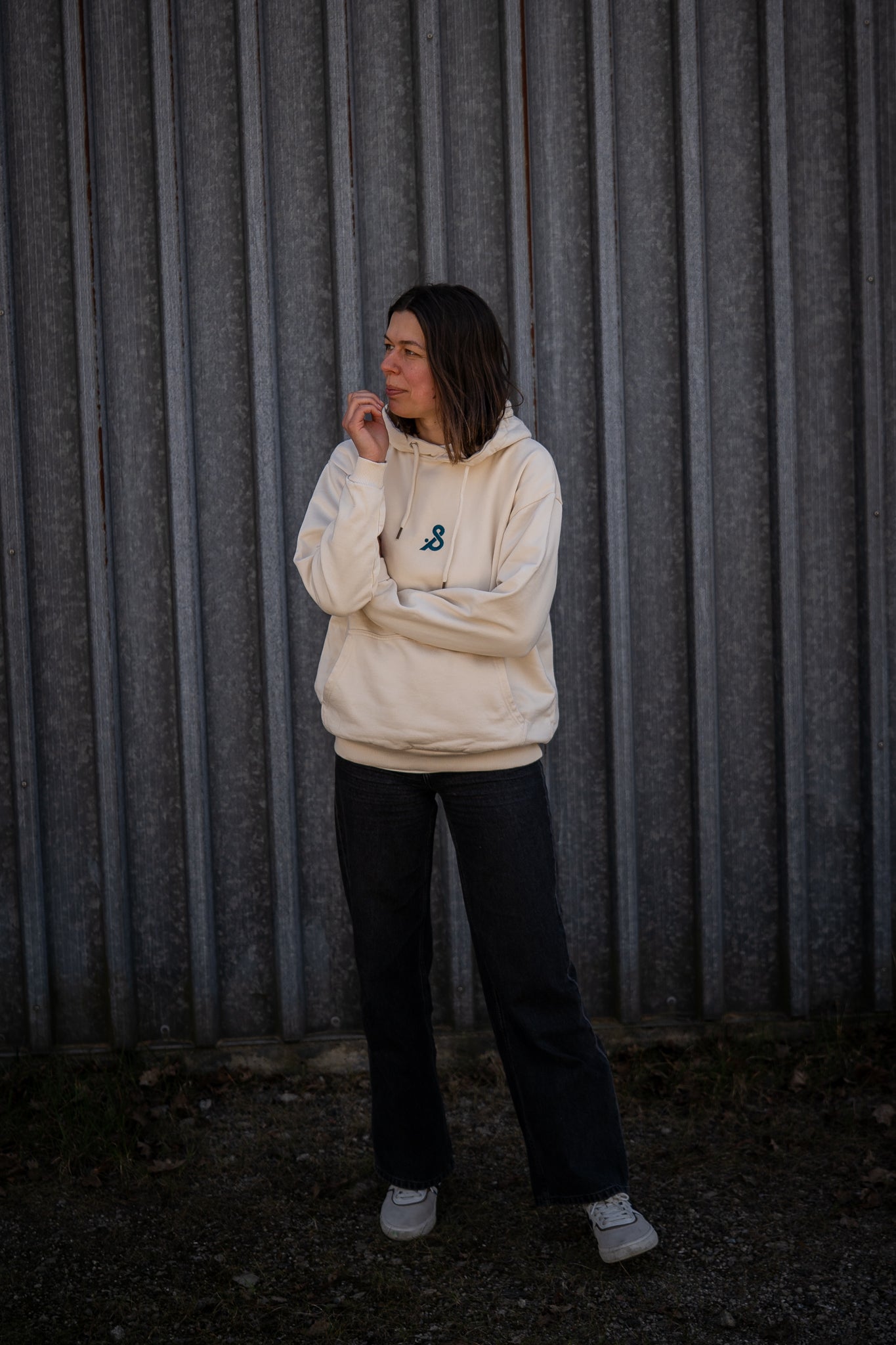 Hoodie Creme 'Earth Positive'