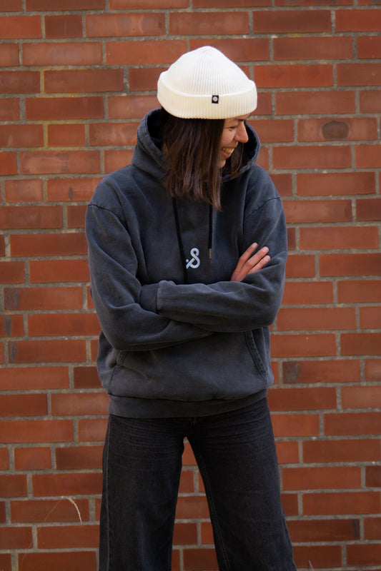 oversized stonewash Hoodie Black