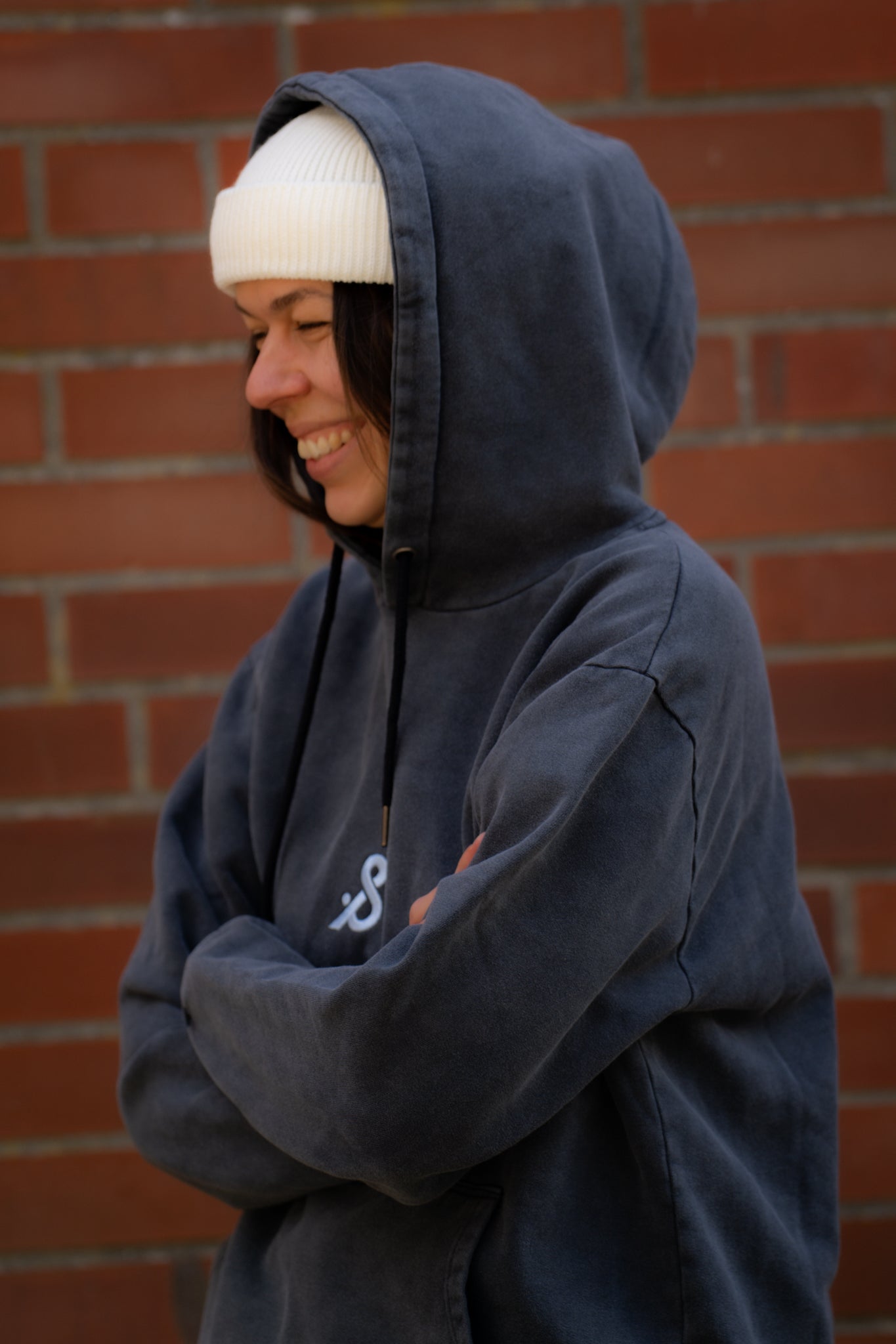 oversized stonewash Hoodie Black