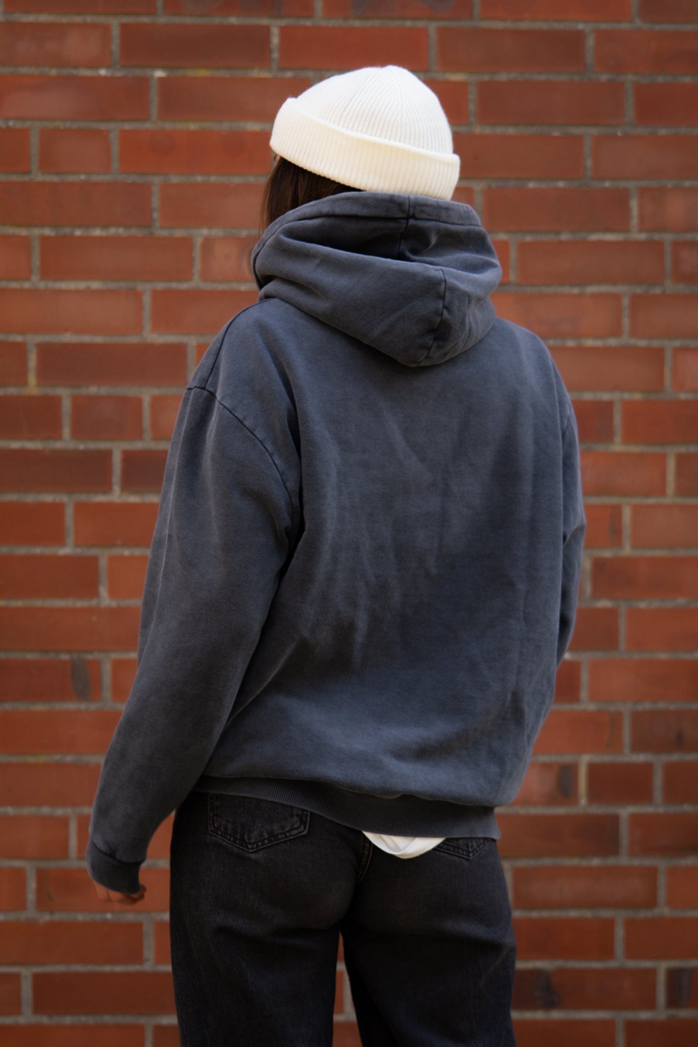 oversized stonewash Hoodie Black