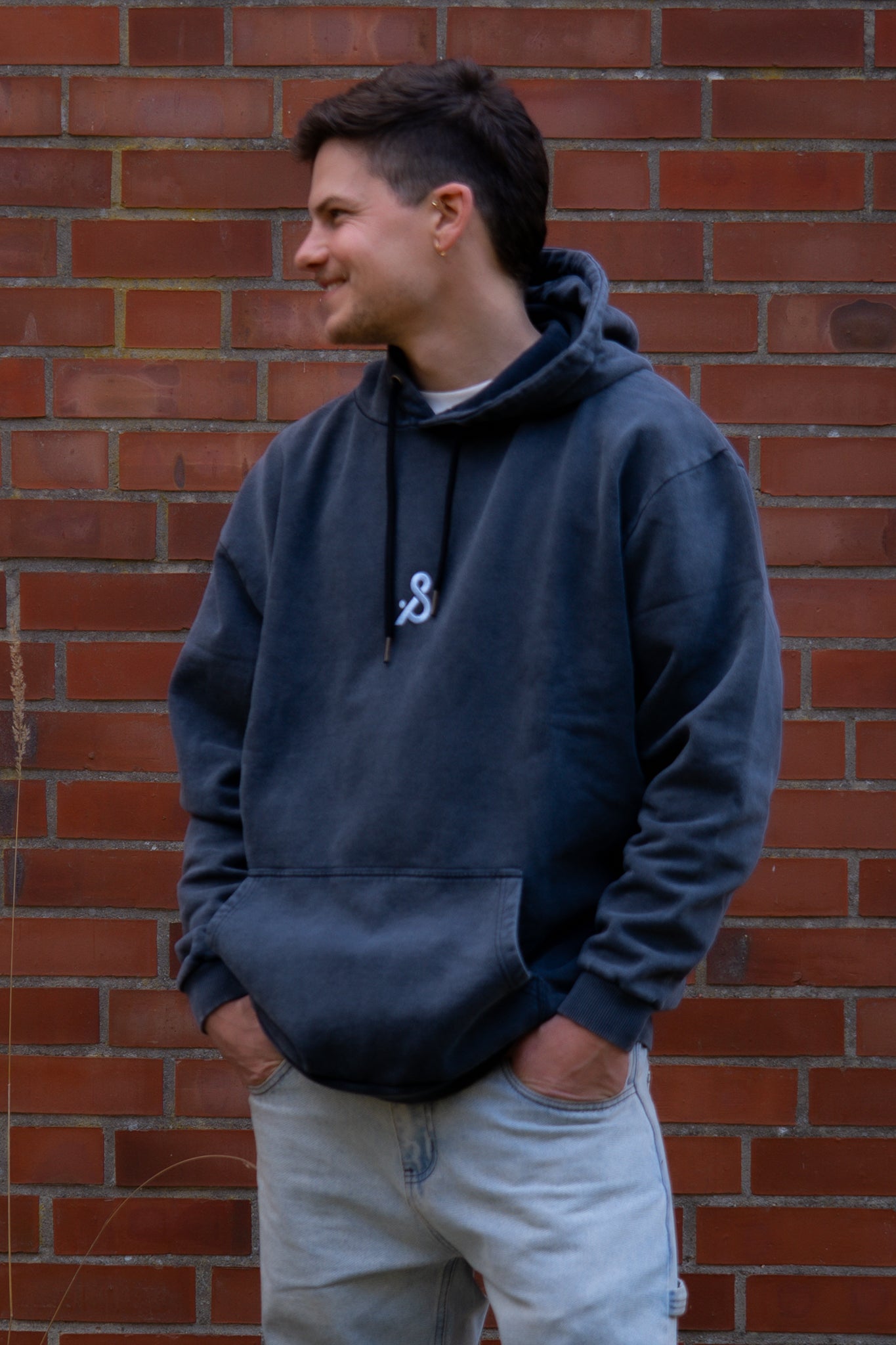 oversized stonewash Hoodie Black