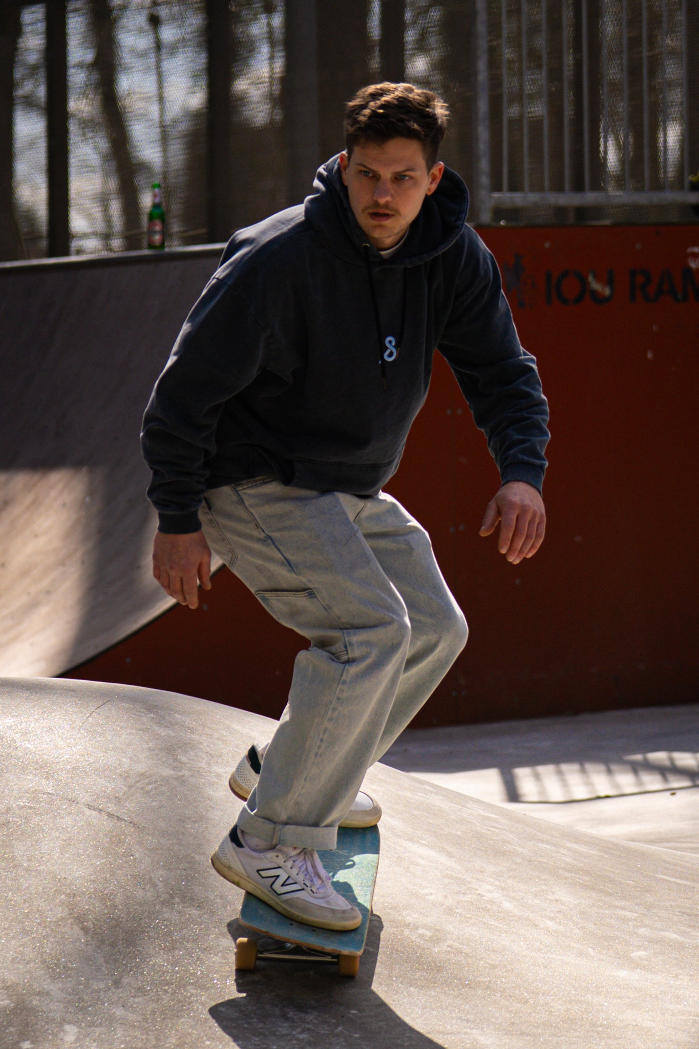 oversized stonewash Hoodie Black