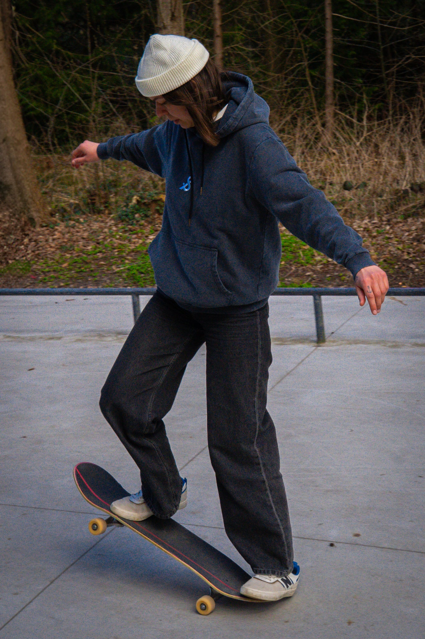 oversized stonewash Hoodie Black